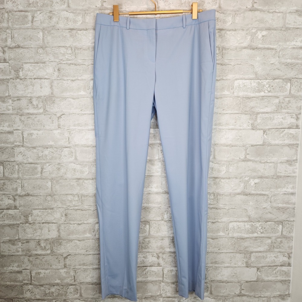 Boss Hugo Boss Blue Virgin Wool Slim Tapered Dress Pants Quiet Luxury Size 4